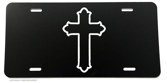 Cross Front Jesus Religious Christ Christian Logo V01 License Plate Cover - OwnTheAvenue