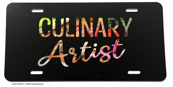 Culinary Artist Funny Joke Gag Prank Chef Foodie License Plate Cover