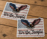 x2 We The People USA American Flag Bald Eagle Sticker Decals 4.5" - OwnTheAvenue