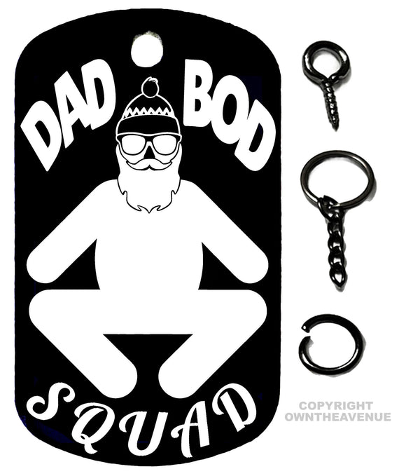 Dad Bod Squad Funny Joke Humor Necklace Keychain Tag - OwnTheAvenue