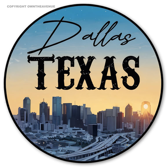 Dallas Texas Souvenir Car Truck Laptop Vinyl Sticker Decal 3.5