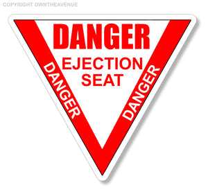 Motorcycle Danger Ejection Seat Aircraft Pilot Safety Warning Decal Sticker