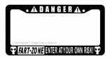 Danger Caution Warning Fart Zone Funny Prank Joke Car Truck License Plate Frame - OwnTheAvenue