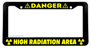Danger High Radiation Funny Joke EV Electric Vehicle License Plate Frame - OwnTheAvenue