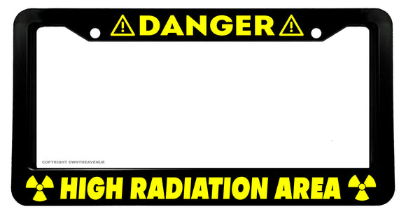 Danger High Radiation Funny Joke EV Electric Vehicle License Plate Frame - OwnTheAvenue