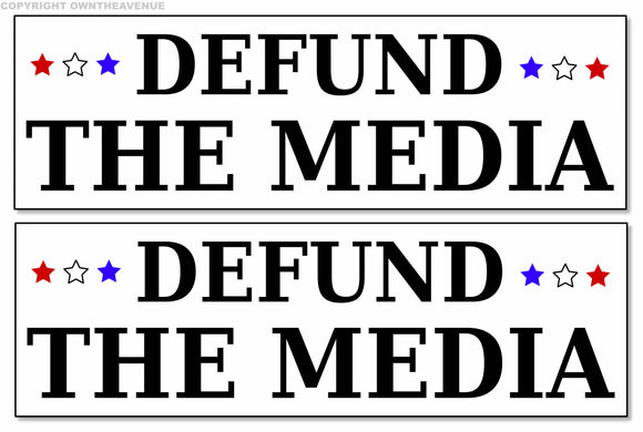 x2 Defund The Media Funny Republican Political Bumper Vinyl Sticker Decal 7