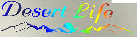 Desert Life Mountain Range Scene Holographic Oil Slick Decal Sticker 7