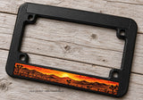 Desert Mountains Cactus Off Road Dirt Bike Motorcycle License Plate Frame