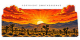 2 Pack Desert Mountains Scenery Off Road Vinyl Sticker Decals 4.25"