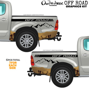 x2 Off Road 4x4 Lifted Truck Desert Scene Mountains Vinyl Decor Decal Graphics Kit - OwnTheAvenue