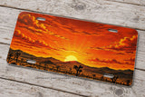 Desert Mountains Cactus Off Road Truck Car Auto Metal License Plate