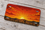 Desert Mountains Cactus Off Road Dirt Bike Motorcycle Metal License Plate