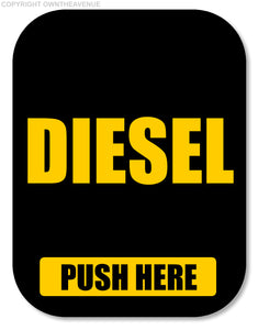 Diesel Push Here Gas Pump Button Label Vinyl Sticker Gasoline Decal 2x2.5 Inches