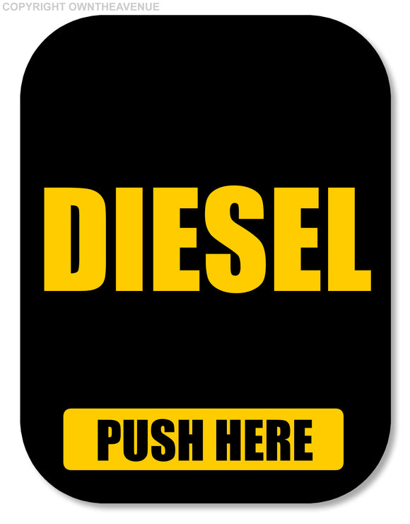 Diesel Push Here Gas Pump Button Label Vinyl Sticker Gasoline Decal 2x2.5 Inches - OwnTheAvenue