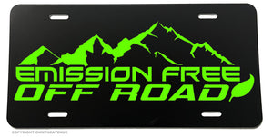 Emission Free Off Road EV Electric Vehicle Truck Mountains Auto License Plate