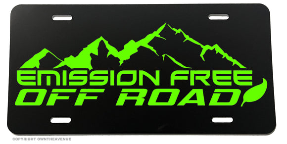 Emission Free Off Road EV Electric Vehicle Truck Mountains Auto License Plate