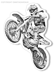 Dirt Bike Motocross Off Road Vintage Retro Car Truck Sticker Decal 3.75"