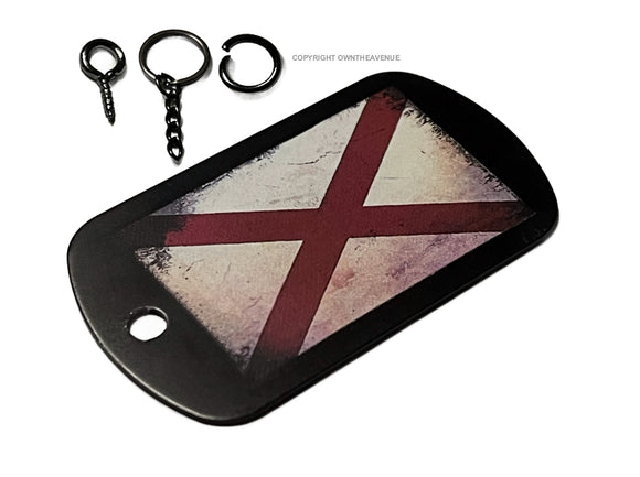 Alabama Flag Vintage Style Rustic Tattered Keychain Necklace Tag - OwnTheAvenue