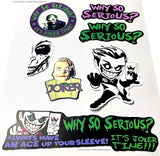 7Pcs Why So Serious Joker Funny Joke Humor Vinyl Sticker Decal Pack Lot
