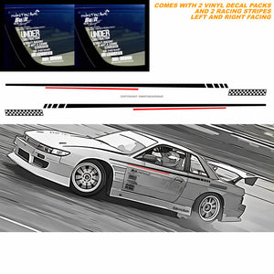 DIY Racing Car Side Body JDM Drifting Racing Vinyl Decal Decoration Sticker Kit