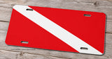Scuba Diving Diver Down Flag Auto Metal License Plate