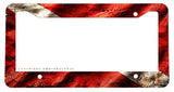 Scuba Diving Diver Down Tattered Distressed Flag Metal License Plate Frame