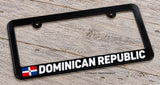Dominican Republic Flag Model V01 Slim Style Black License Plate Frame