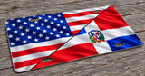 Dominican Republic USA American Flag Model V01 Auto Metal License Plate