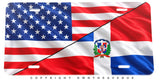 Dominican Republic USA American Flag Model V01 Auto Metal License Plate