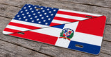 Dominican Republic USA American Flag Car Truck SUV Auto Metal License Plate