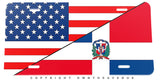 Dominican Republic USA American Flag Car Truck SUV Auto Metal License Plate