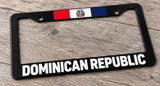 Dominican Republic Flag Model V01 Black License Plate Frame