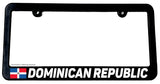 Dominican Republic Flag Model V01 Slim Style Black License Plate Frame