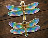 2 Pack Dragon Fly Dragonfly Car Truck Laptop Holographic Sticker Decals 3.5"