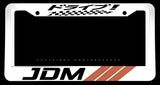 Drive Japanese JDM Drifting Racing Retro Style Sport Stripes White Plastic License Plate Frame - OwnTheAvenue