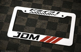 Drive Japanese JDM Drifting Racing Sport Stripes White Plastic License Plate Frame