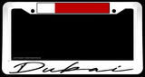Dubai Flag White License Plate Frame - OwnTheAvenue