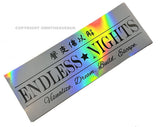 Endless Nights V01 Kanji Japanese Box Slap Silver Holographic Vinyl Sticker Decal - OwnTheAvenue