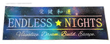 Endless Nights Kanji Galaxy Stars Box Silver Holographic Oil Slick Sticker Decal