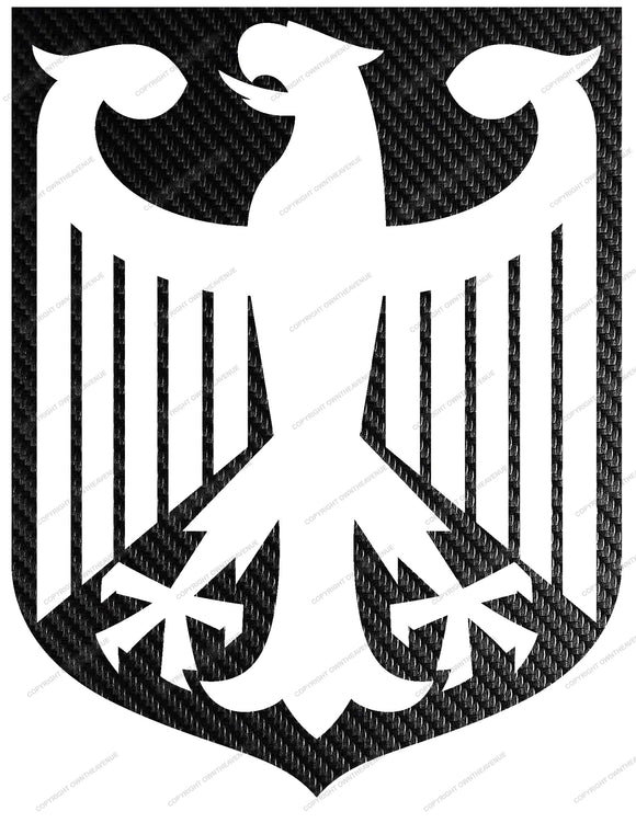 German Germany Coat of Arms Carbon Vinyl Print Racing V02 Sticker Decal 4