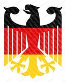 German Germany Coat of Arms Carbon Vinyl Print Racing V03 Sticker Decal 4" - OwnTheAvenue