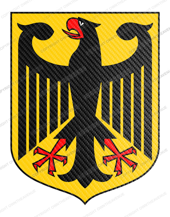 German Germany Coat of Arms Carbon Vinyl Print Racing Sticker Decal 4