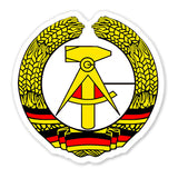 2Pcs East Germany German Flag Coat of Arms Vinyl Sticker Decals 4"