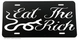 Eat The Rich Funny Joke Snake Serpent Auto License Plate - OwnTheAvenue