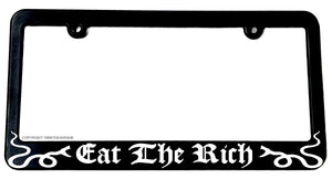 Eat The Rich Funny Joke Snake Serpent License Plate Frame - OwnTheAvenue