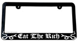 Eat The Rich Funny Joke Snake Serpent License Plate Frame - OwnTheAvenue