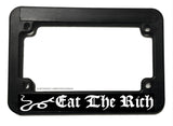 Eat The Rich Funny Joke Snake Serpent Motorcycle License Plate Frame