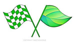 Racing EV Checkered Flag Rare Electric Hybrid Sports Car Sticker Decal - OwnTheAvenue