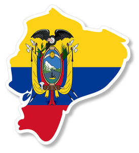 Ecuador Country Flag Ecuadorian Car Truck Window Bumper Sticker Decal 3.75" Map - OwnTheAvenue