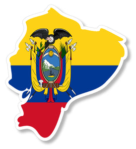 Ecuador Country Flag Ecuadorian Car Truck Window Bumper Sticker Decal 3.75" Map
